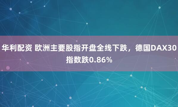 华利配资 欧洲主要股指开盘全线下跌，德国DAX30指数跌0.86%